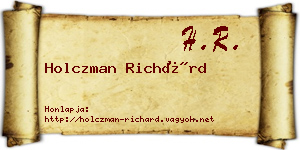 Holczman Richárd névjegykártya